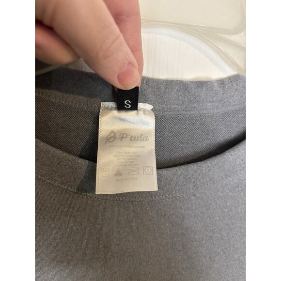 P’Tula Re-Energize Seamless Long Sleeve Gray Tee Sz Small Activewear - Picture 7 of 7